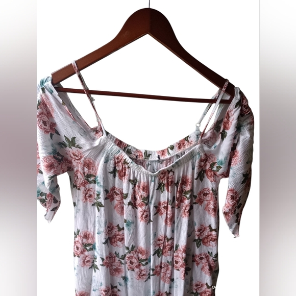 Floral Off-Shoulder Top Women’s Medium Summer Blouse - Picture 3 of 6